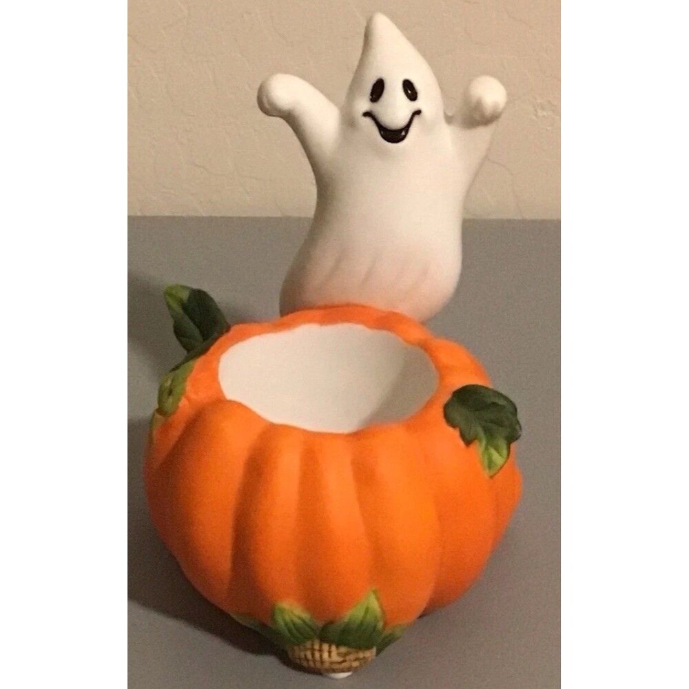 Vintage PartyLite Pumpkin Patch Ghost Votive Candle Holder (P7176) Retired NIB